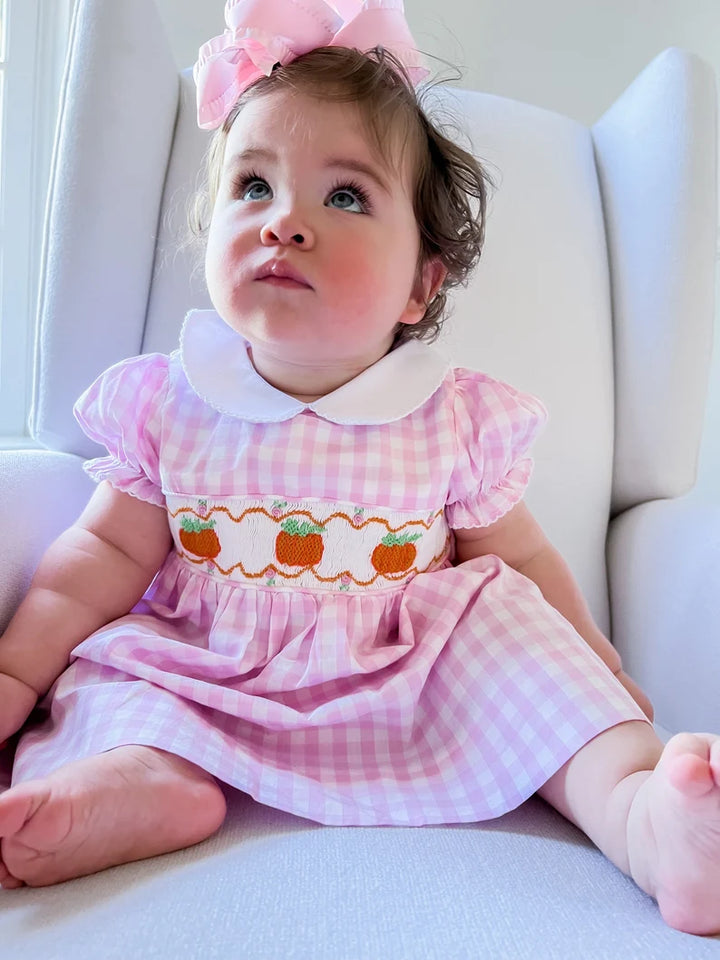 Pink Gingham Pumpkin Dress