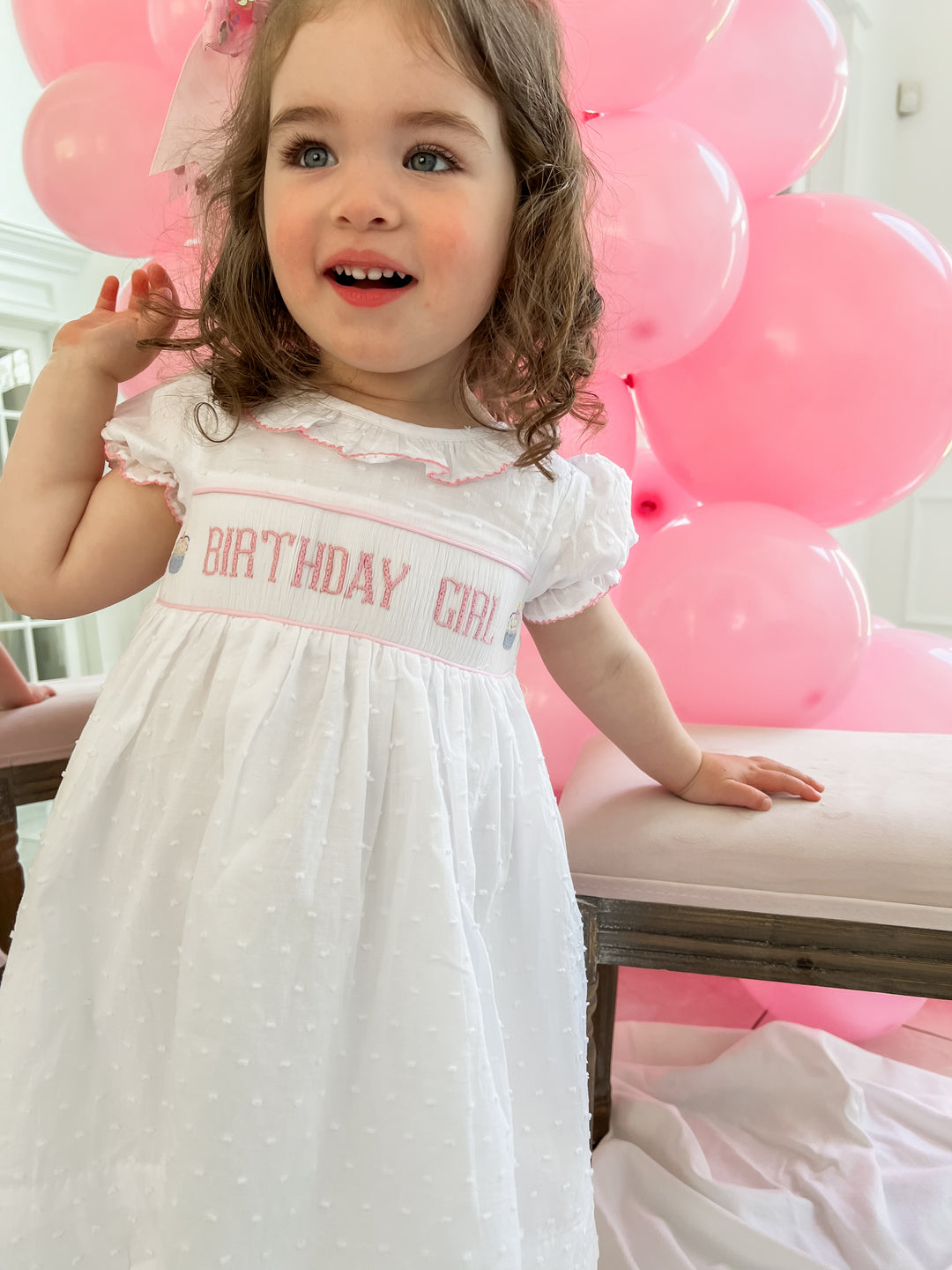 Birthday Girl Smocked Dress Birthday Girl Smocked Dress