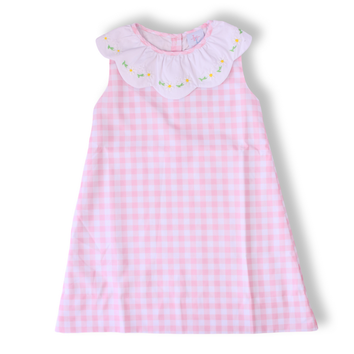 Pre-Order Darla Daisy Pink Gingham Smocked Dress