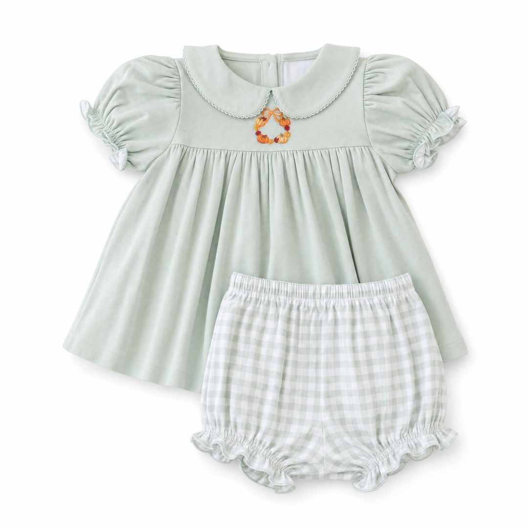 Hadley Diaper Set with Pumpkin Wreath