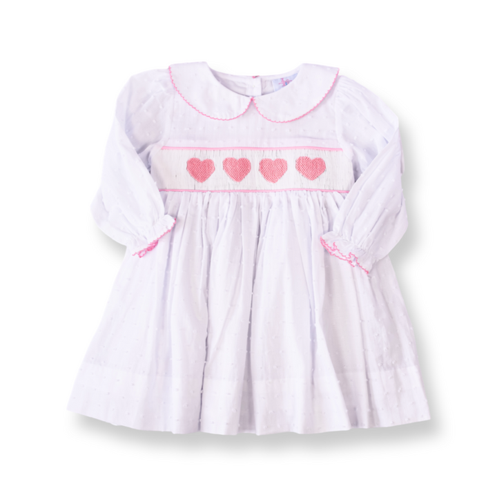 Lucy Heart Swiss Dot Smocked Dress