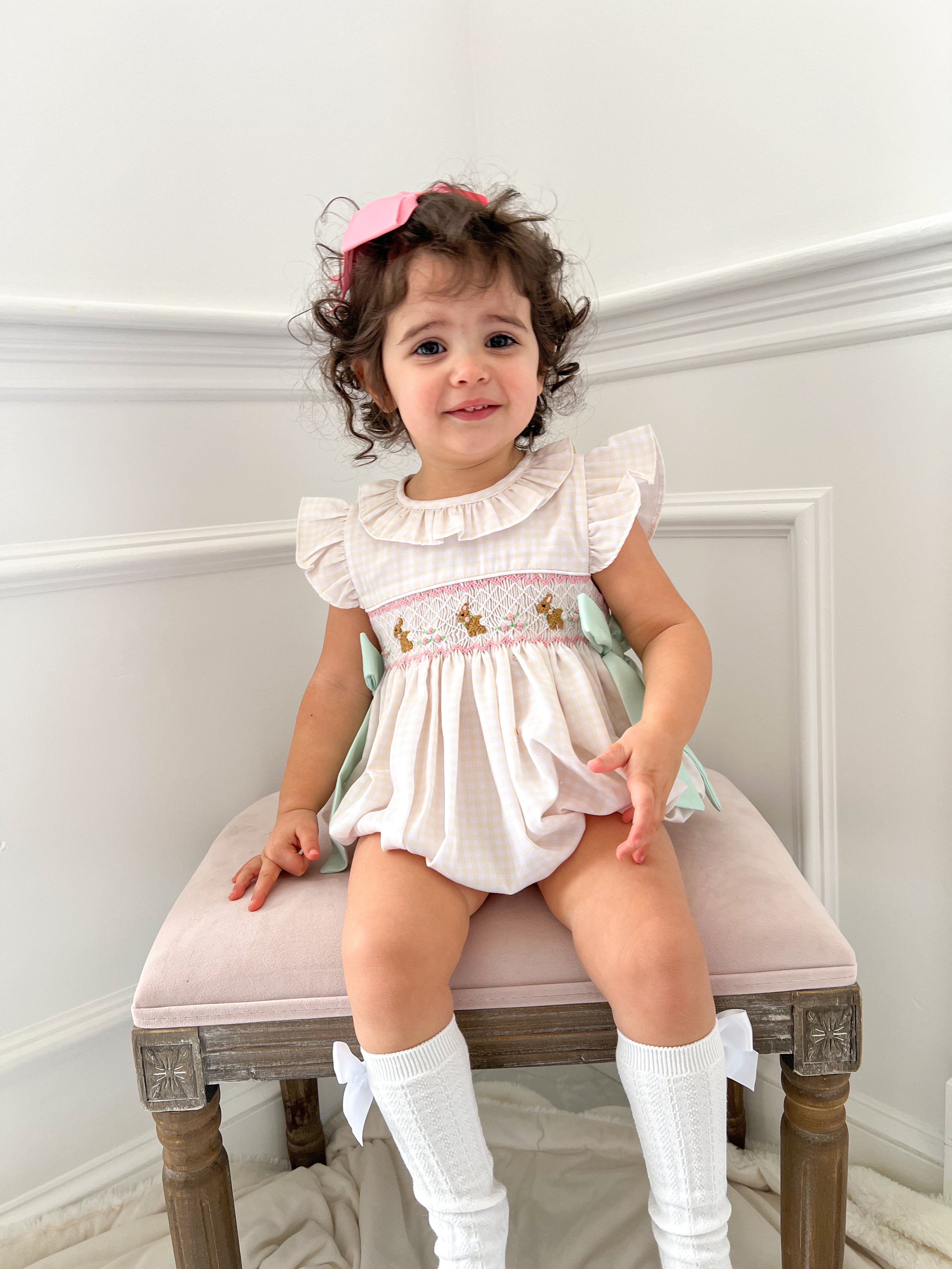 Michaela Bunny Smocked Bubble – Lillie & Lilah