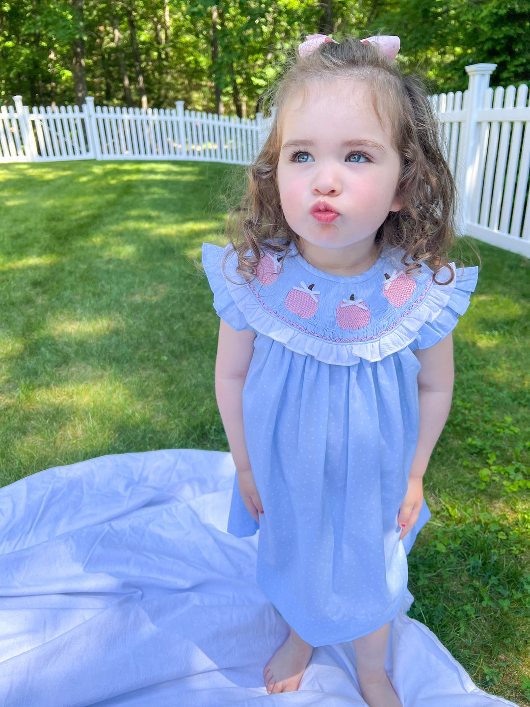 Penelope Pink Pumpkin Smocked Dress