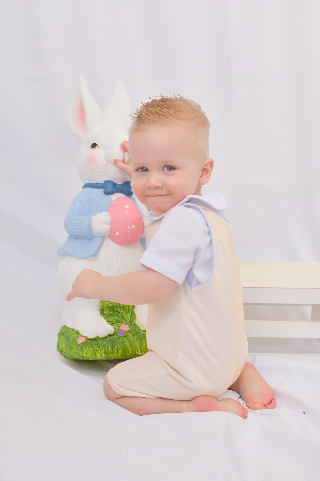 Carson Smocked Bunny Yellow Shortall