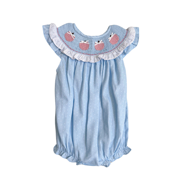 Penelope Pink Pumpkin Smocked Bubble