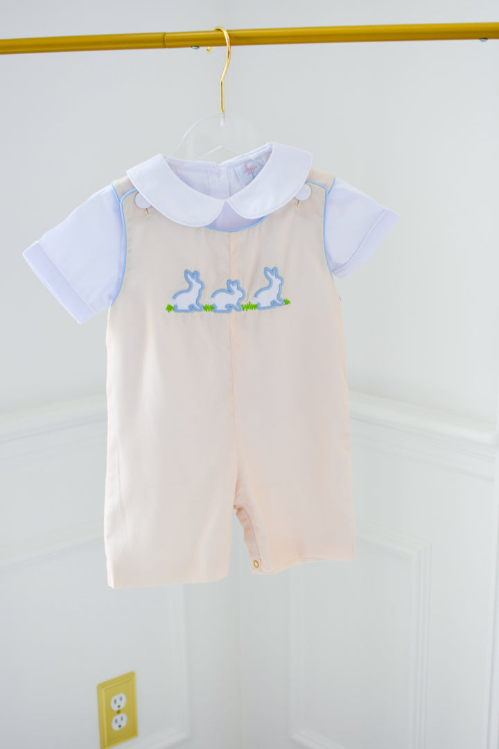 Carson Smocked Bunny Yellow Shortall