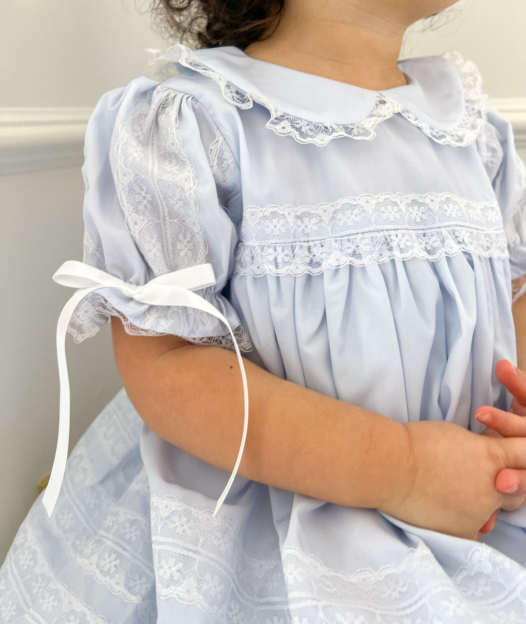 Elodie Heirloom Smocked Dress in Blue