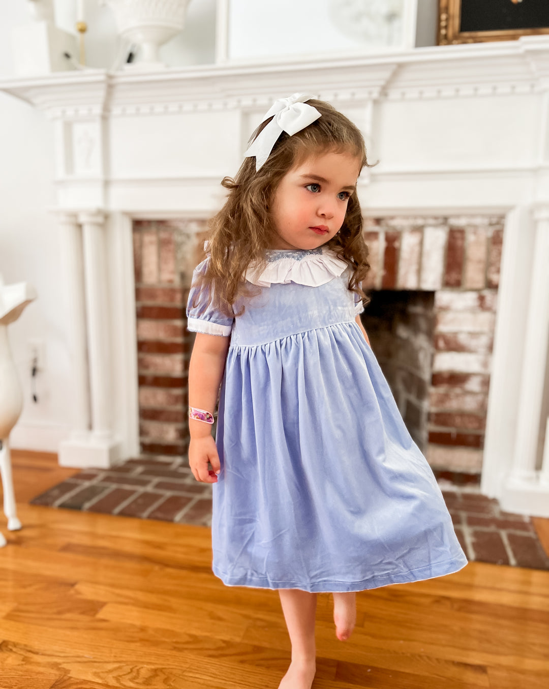 Blue Velvet Christmas Smocked Dress Lillie & Lilah Blue Velvet Christmas Smocked Dress Lillie & Lilah