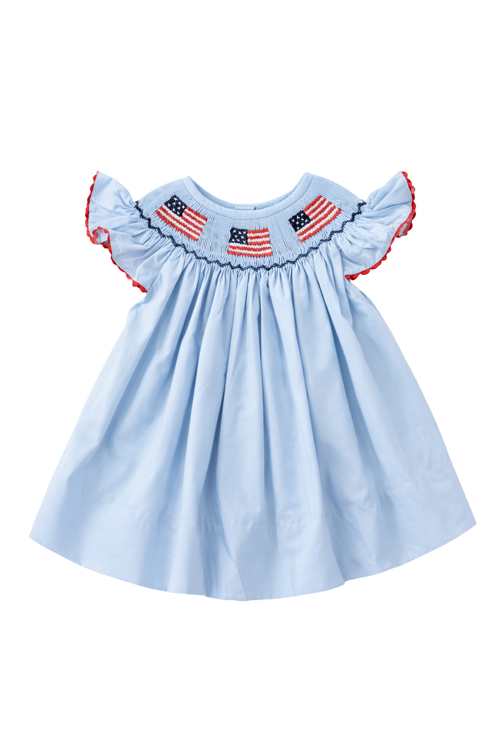 Ellie Smocked Dress in Blue