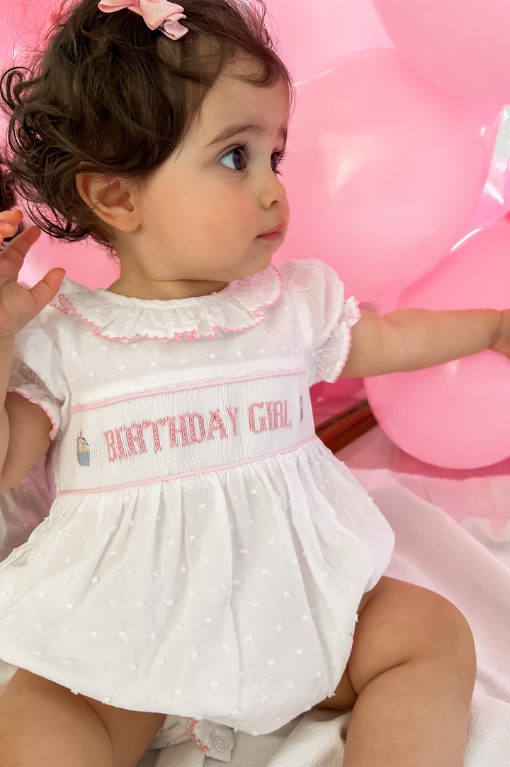 Birthday Girl Smocked Bubble