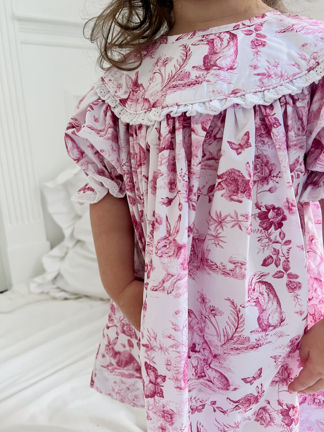 Pink Easter Toile Dress