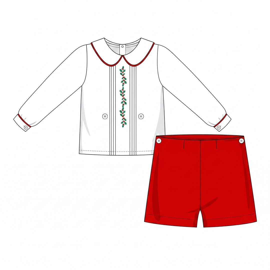 Holly Heirloom Button-On Short Set