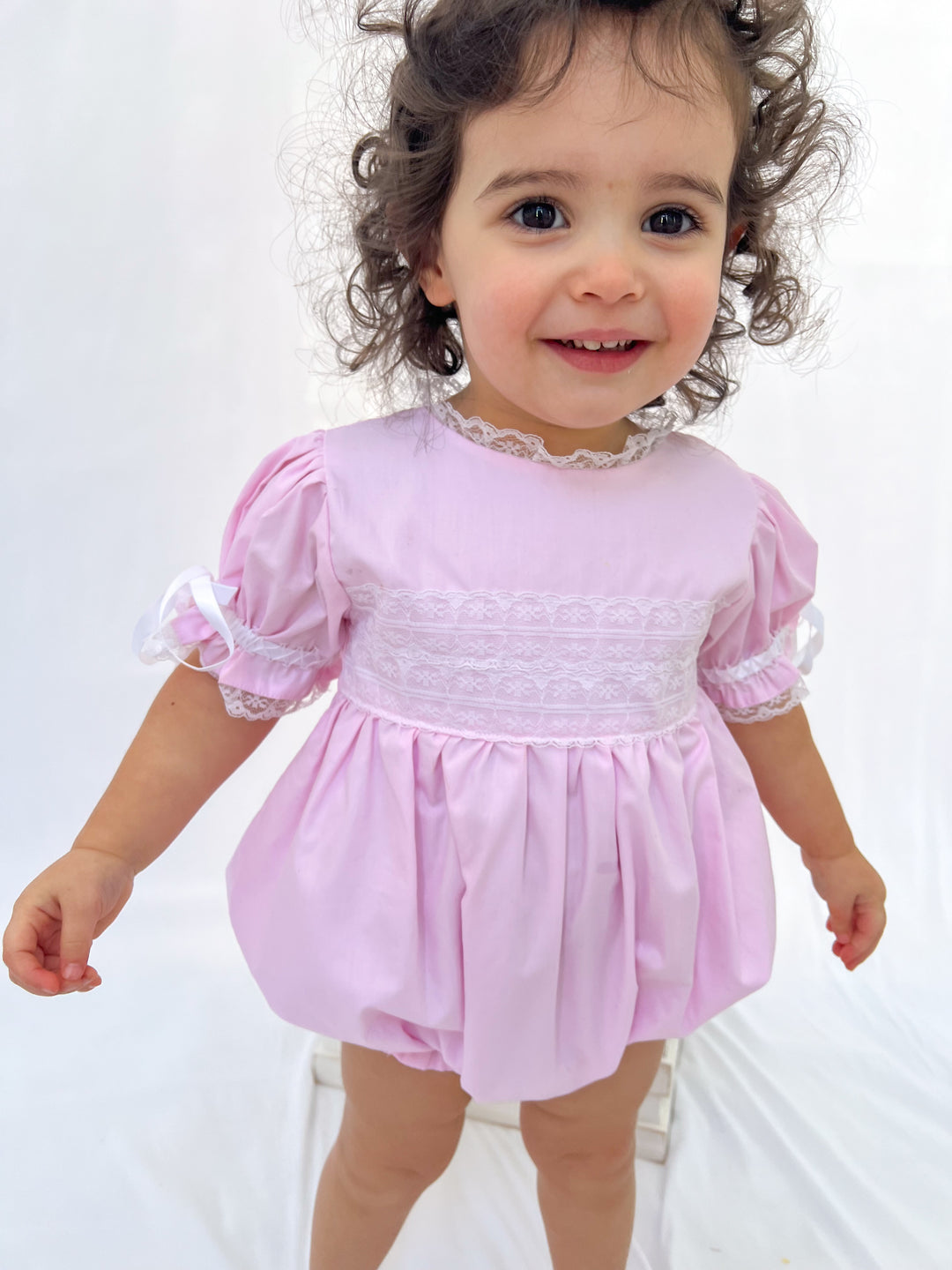 PRE-ORDER Gabrielle Pink Heirloom Smocked Bubble