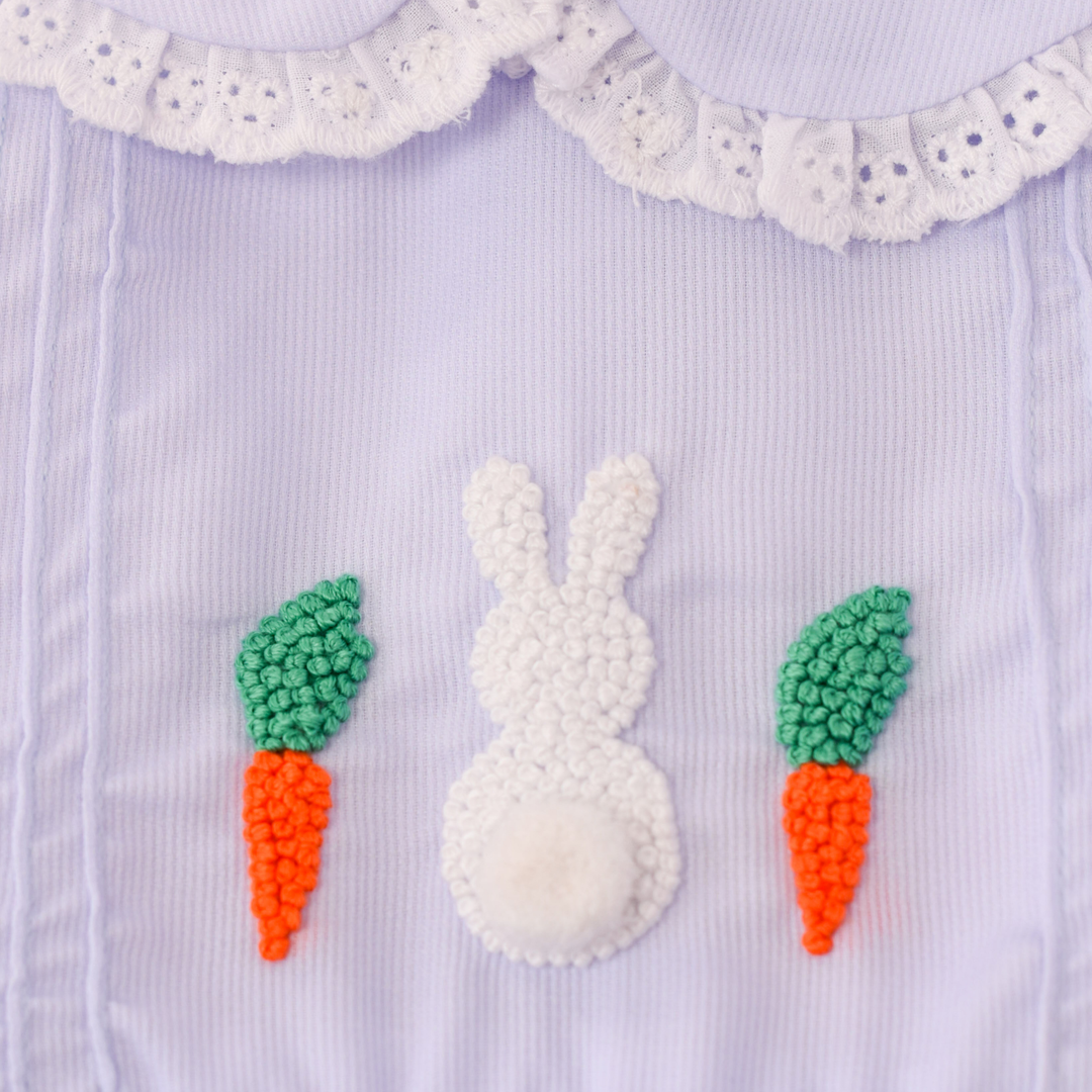 PRE-ORDER French Knot Bunny and Carrot Smocked Dress