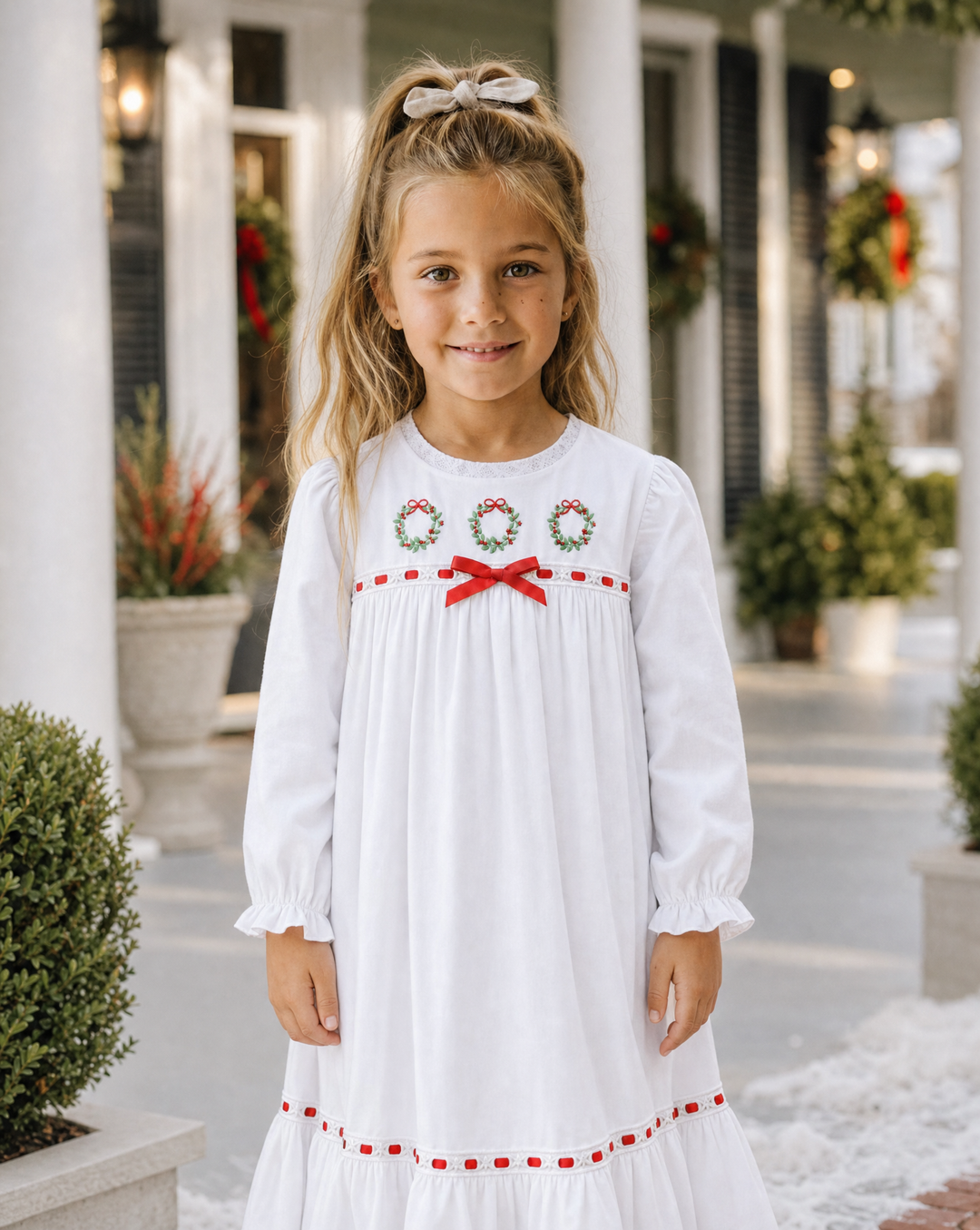 Christmas Wreath Nightgown — model photo