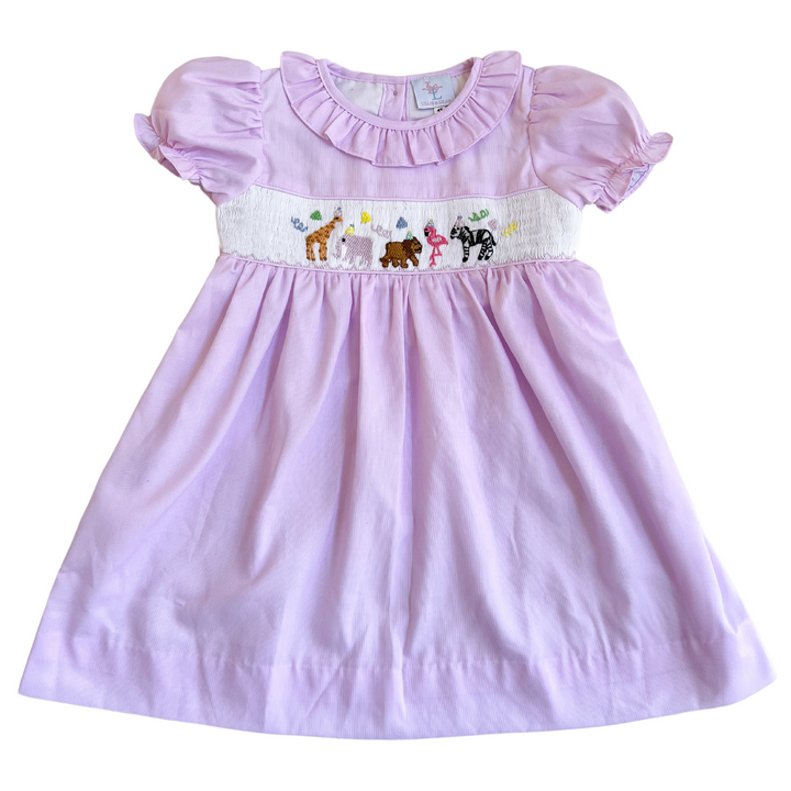 Pre-Order Smocked Safari Party Dress - Ruffle Collar