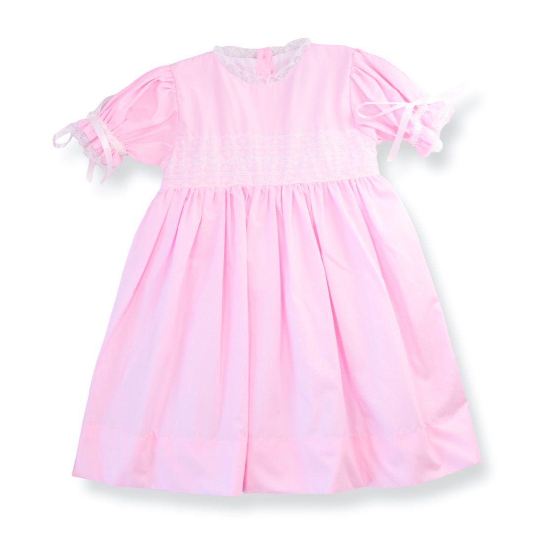 pink heirloom dress Pink Heirloom Satin Shoulder Tie Dress Size 6