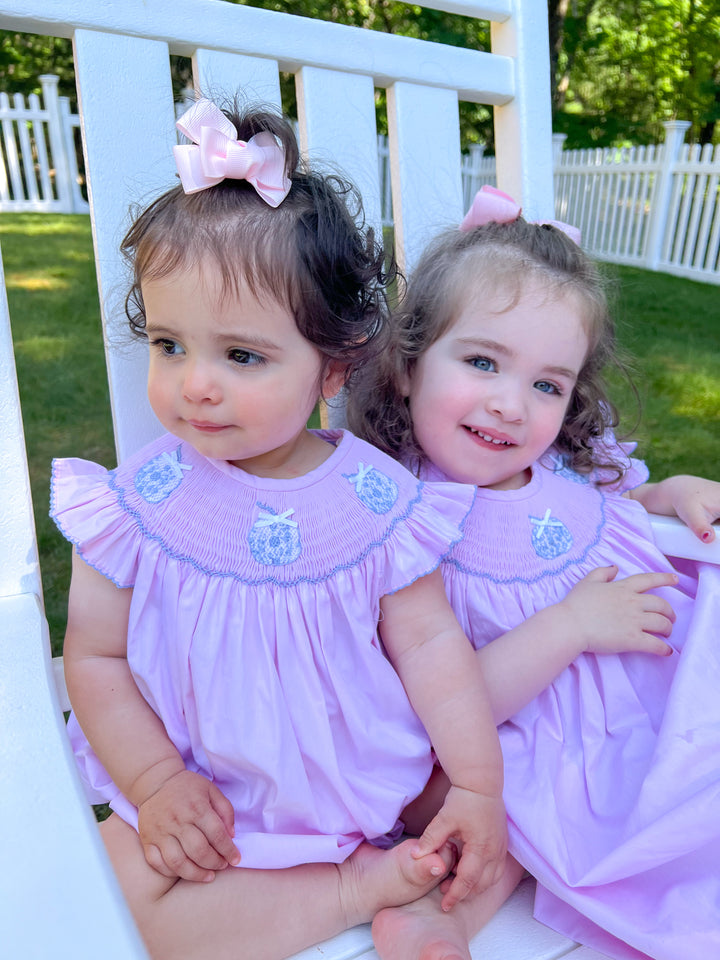 Carly Chinoiserie Pumpkin Smocked Dress