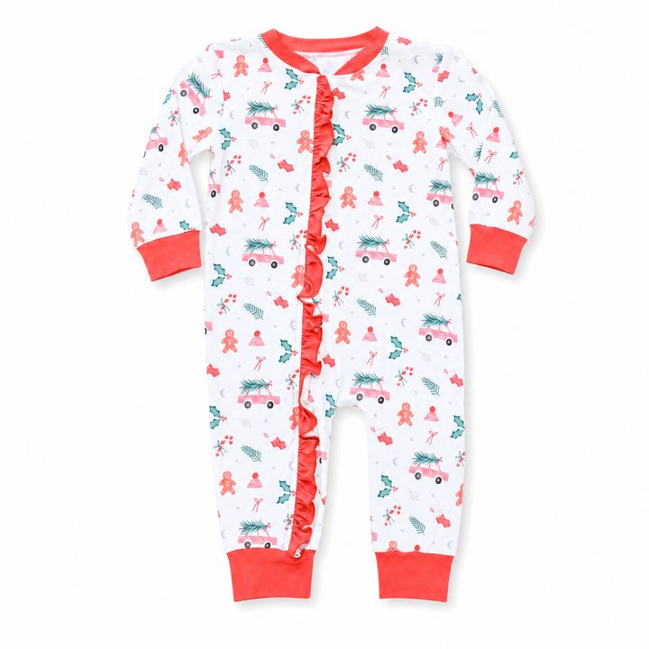 Girls Christmas Car Footie