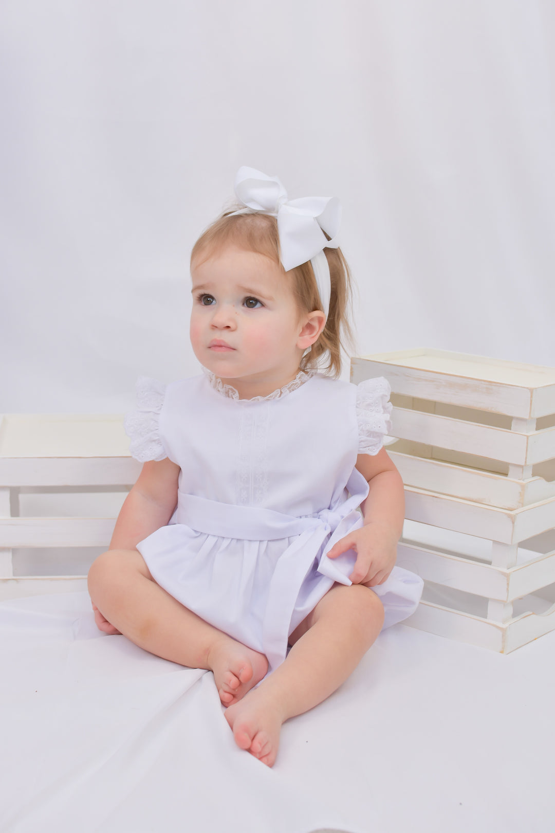 PRE-ORDER Lydia White Heirloom Smocked Bubble