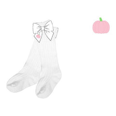 Pink Pumpkin Bow Socks