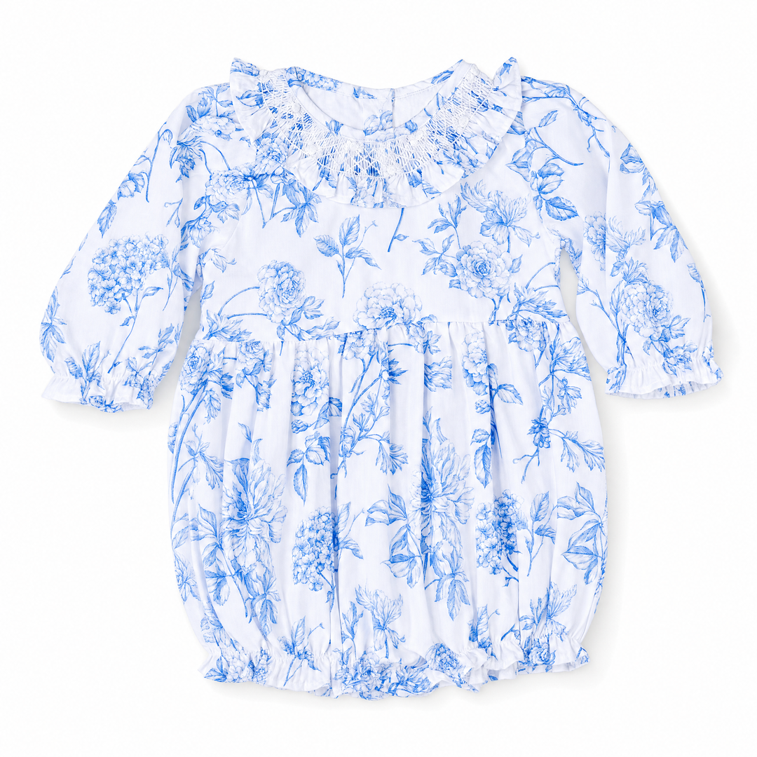 Winter Toile Smocked Bubble