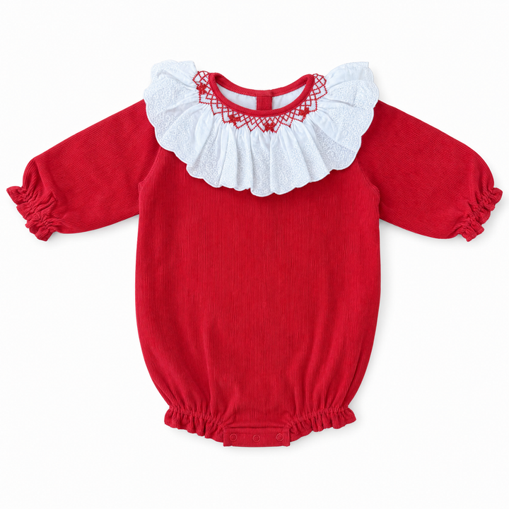 Bella Bow Corduroy Bubble in Red
