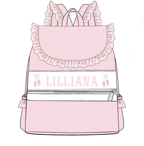 PRE-ORDER Hand Smocked Custom Name Ballet Backpack