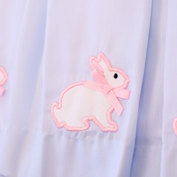 PRE-ORDER White Bunny Applique Smocked Dress