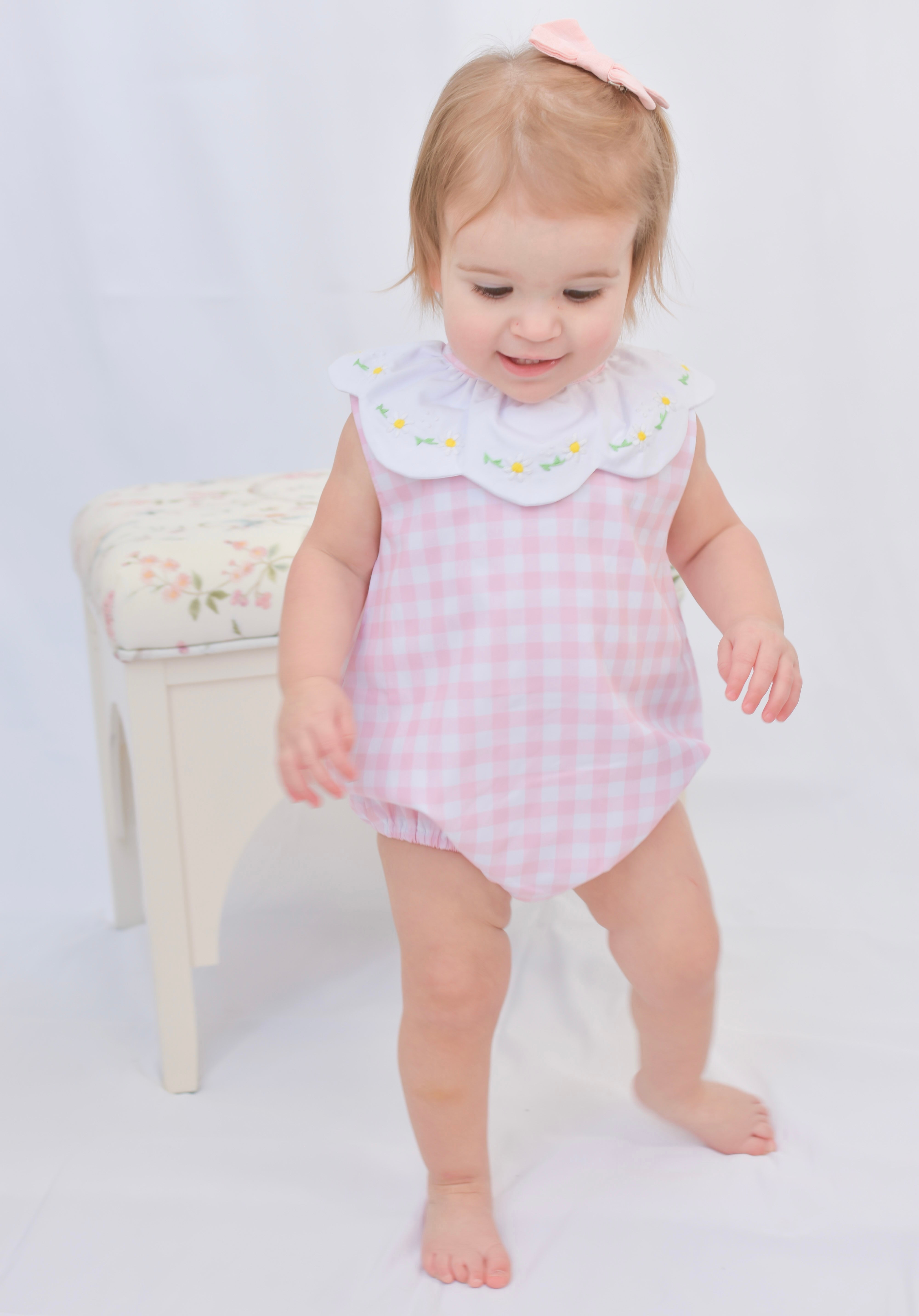 Darla Daisy Pink Gingham Bubble – Lillie & Lilah