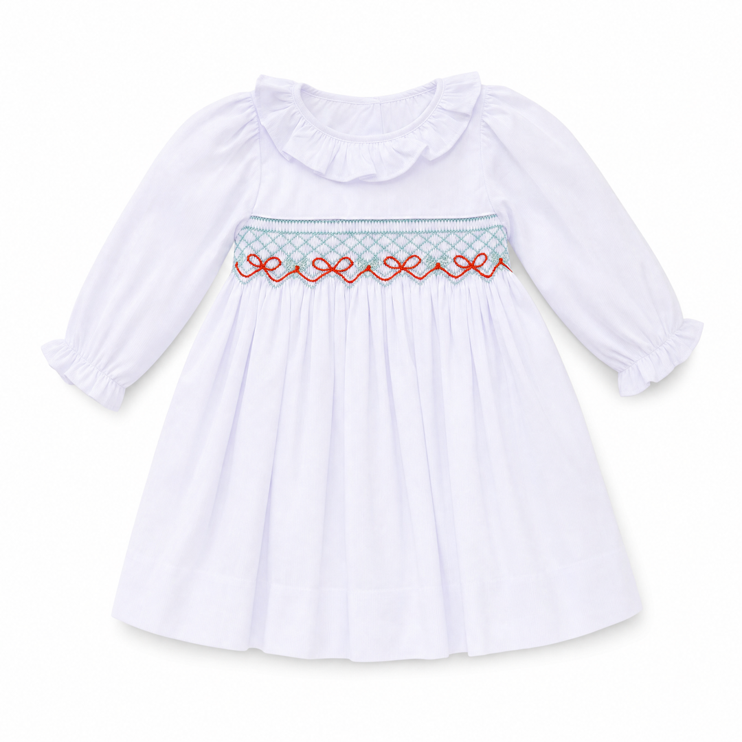 Blakely Smocked Dress in White