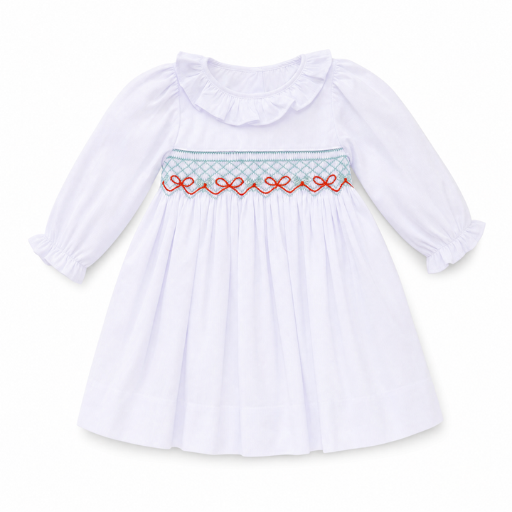Blakely Smocked Dress in White
