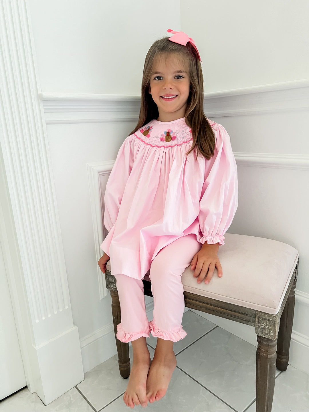 Sydney Pink Turkey Shirt and Legging Set