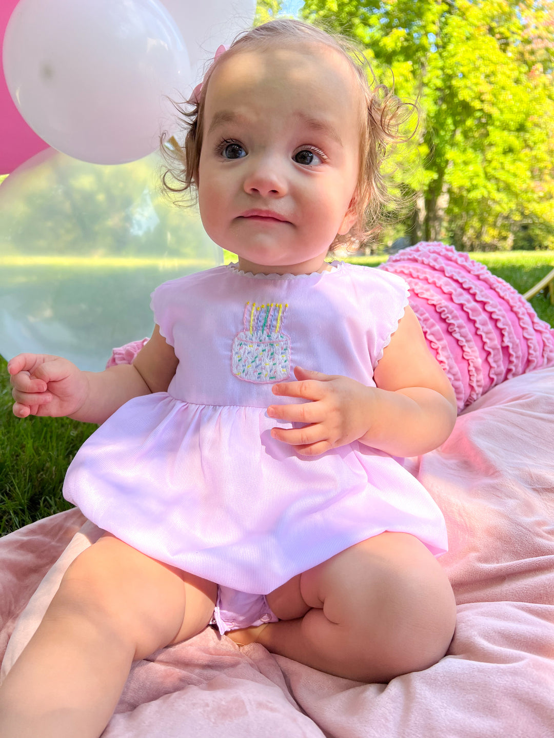 Sprinkled Birthday Cake Smocked Bubble Lillie & Lilah Sprinkled Birthday Cake Smocked Bubble Lillie & Lilah
