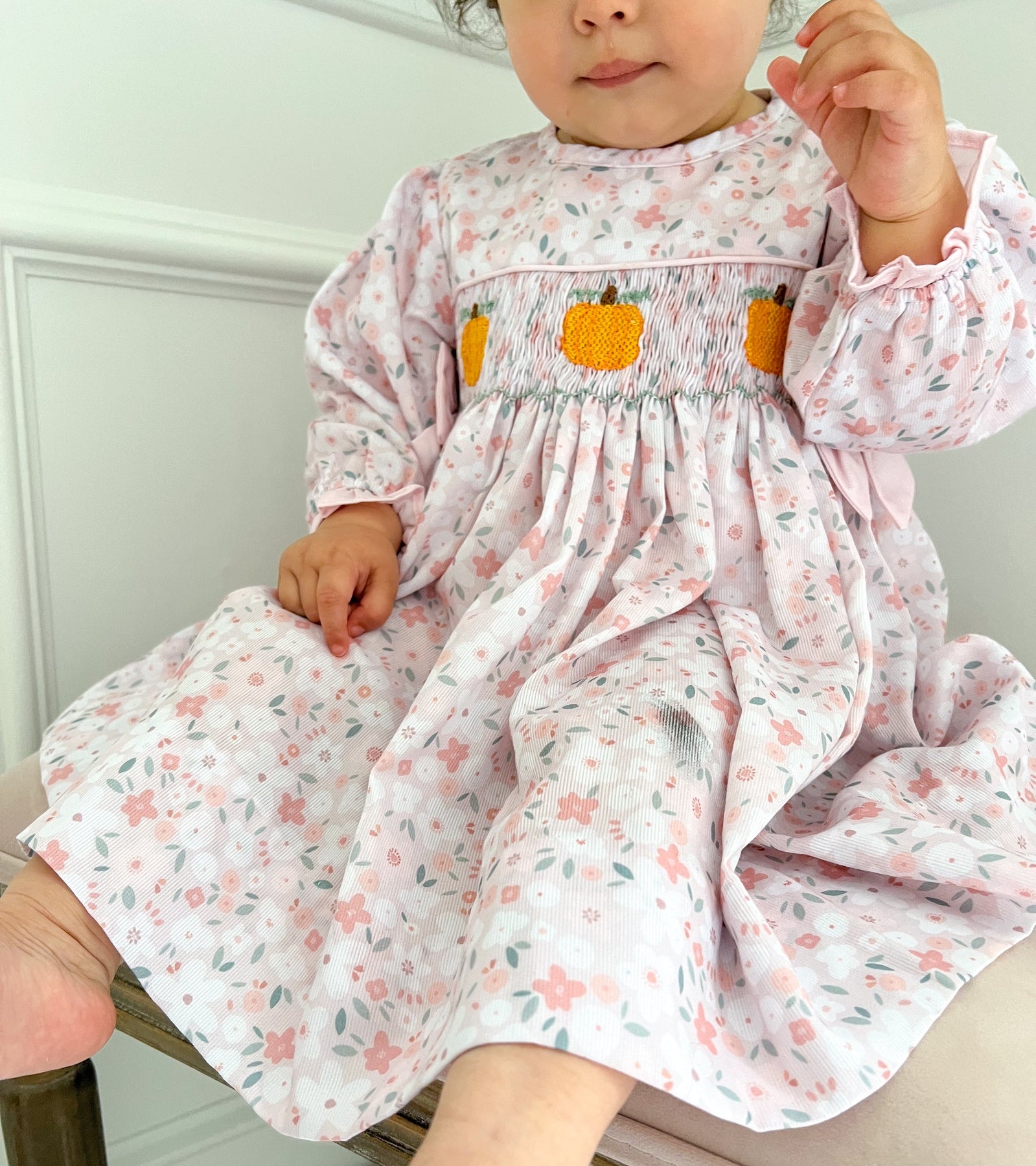 Floral Pumpkin Smocked Dress – Lillie & Lilah