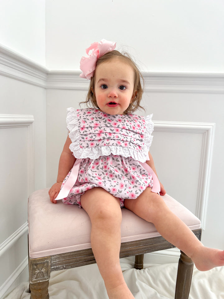 PRE-ORDER McKenzie Pink Floral Smocked Bubble