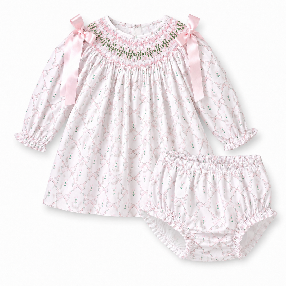 Emmeline Smocked Diaper Set