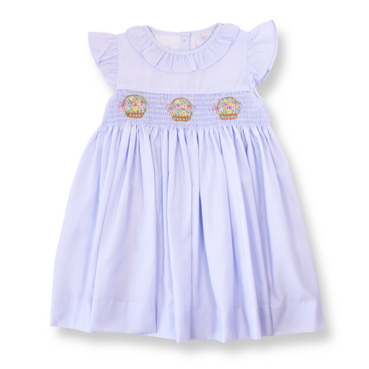 PRE-ORDER Floral Basket Bouquet Smocked Dress