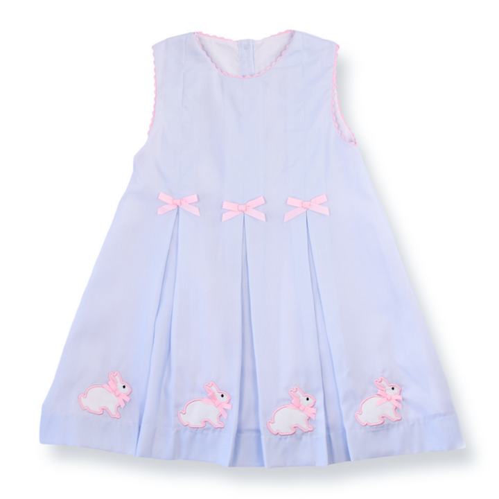 PRE-ORDER White Bunny Applique Smocked Dress