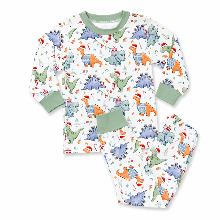 Christmas Dinosaur Two Piece Pajama Set