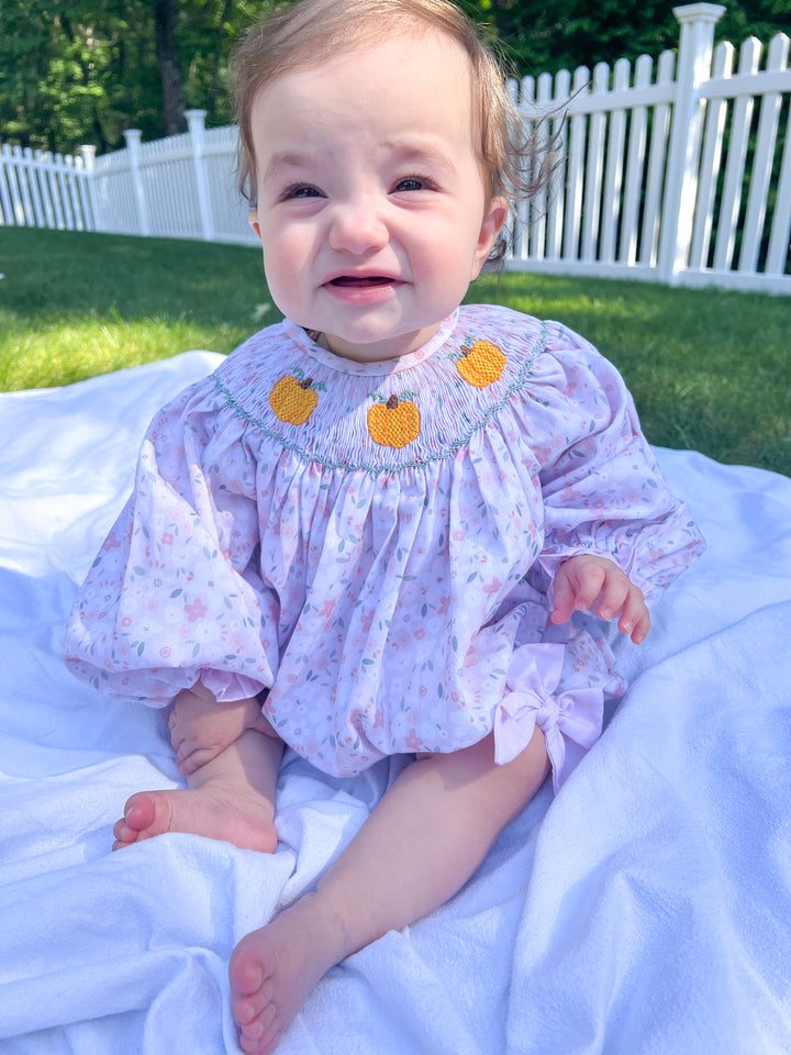 Ella Pumpkin Smocked Bubble