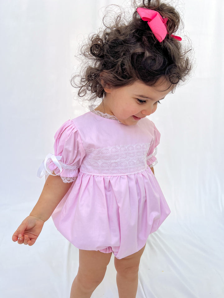 PRE-ORDER Gabrielle Pink Heirloom Smocked Bubble