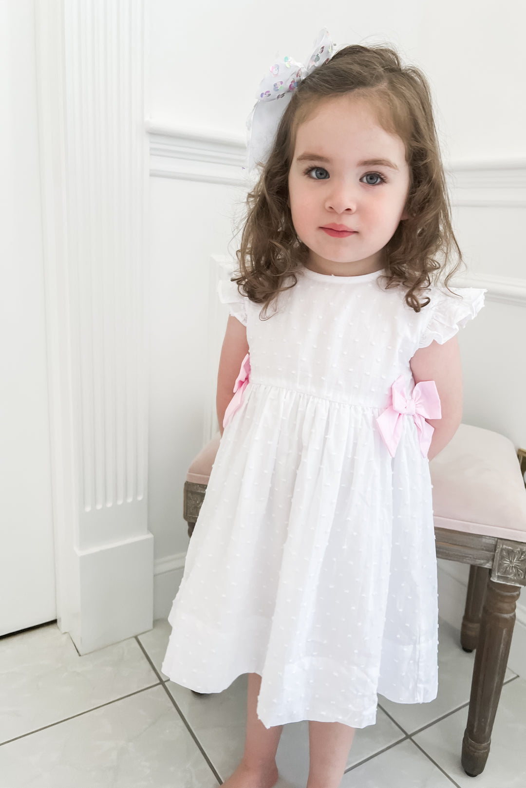 Swiss Dot Bella Bow Dress