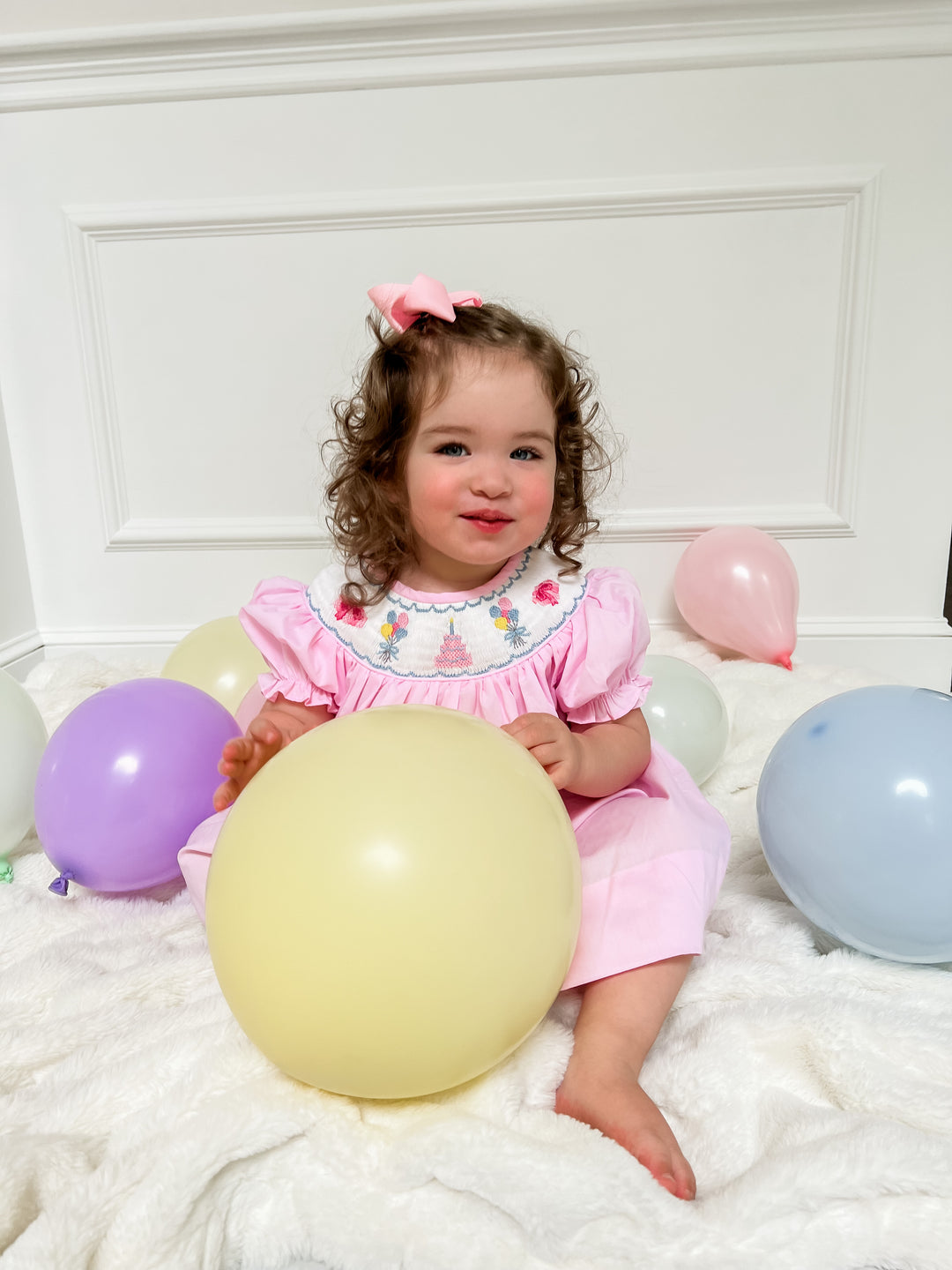 Birthday Cake Pink Smocked Dress