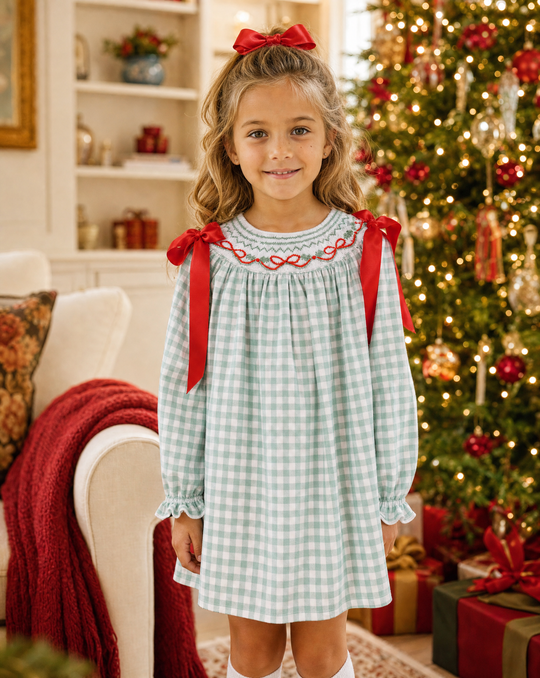 Blakely Smocked Dress — model photo