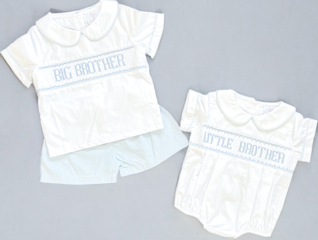 Big Brother Blue Smocked Set