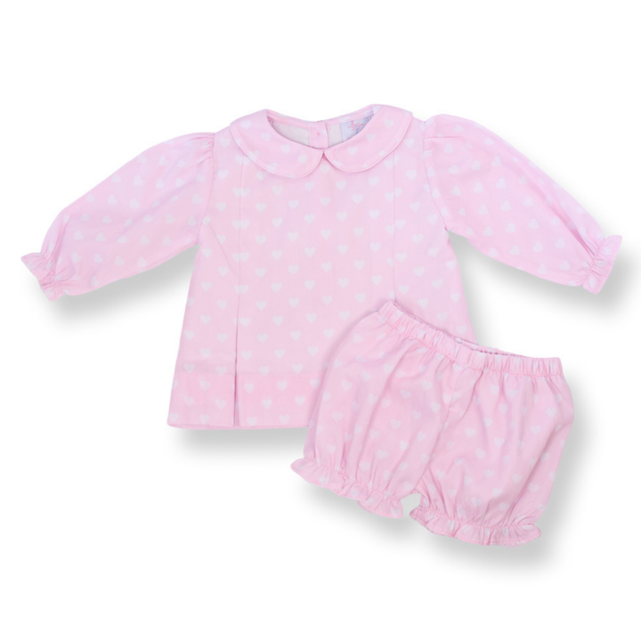 Brigitte White Heart Smocked Diaper Set