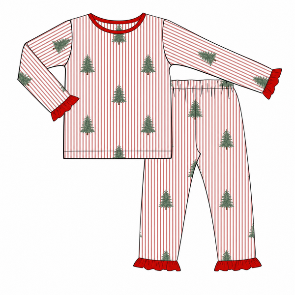 Holiday Pines Ruffle Pajama Set