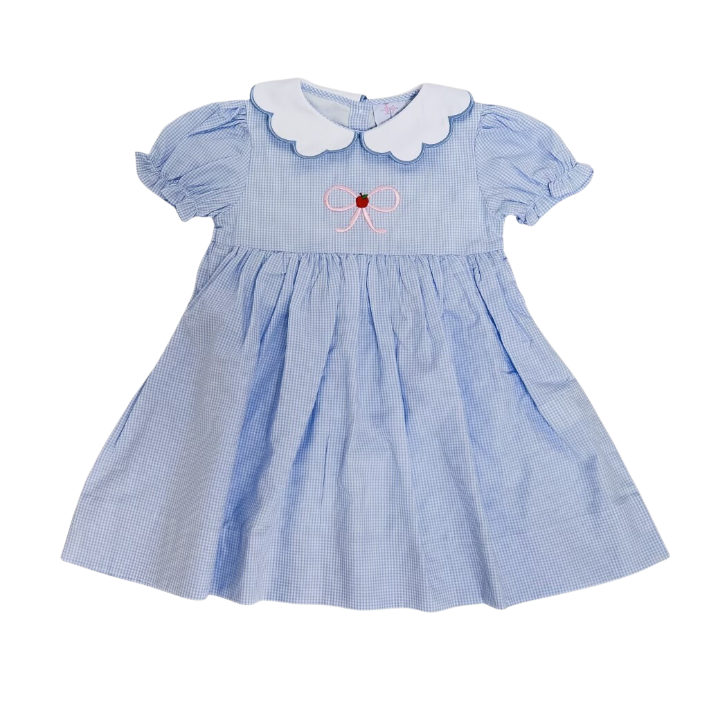 Autumn Blue Apple Bow Dress