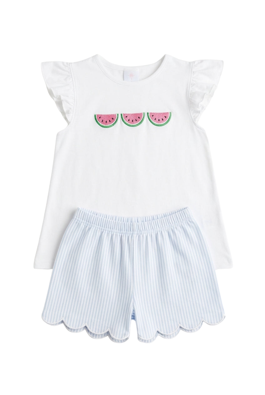 Watermelon Slice Scalloped Short Set